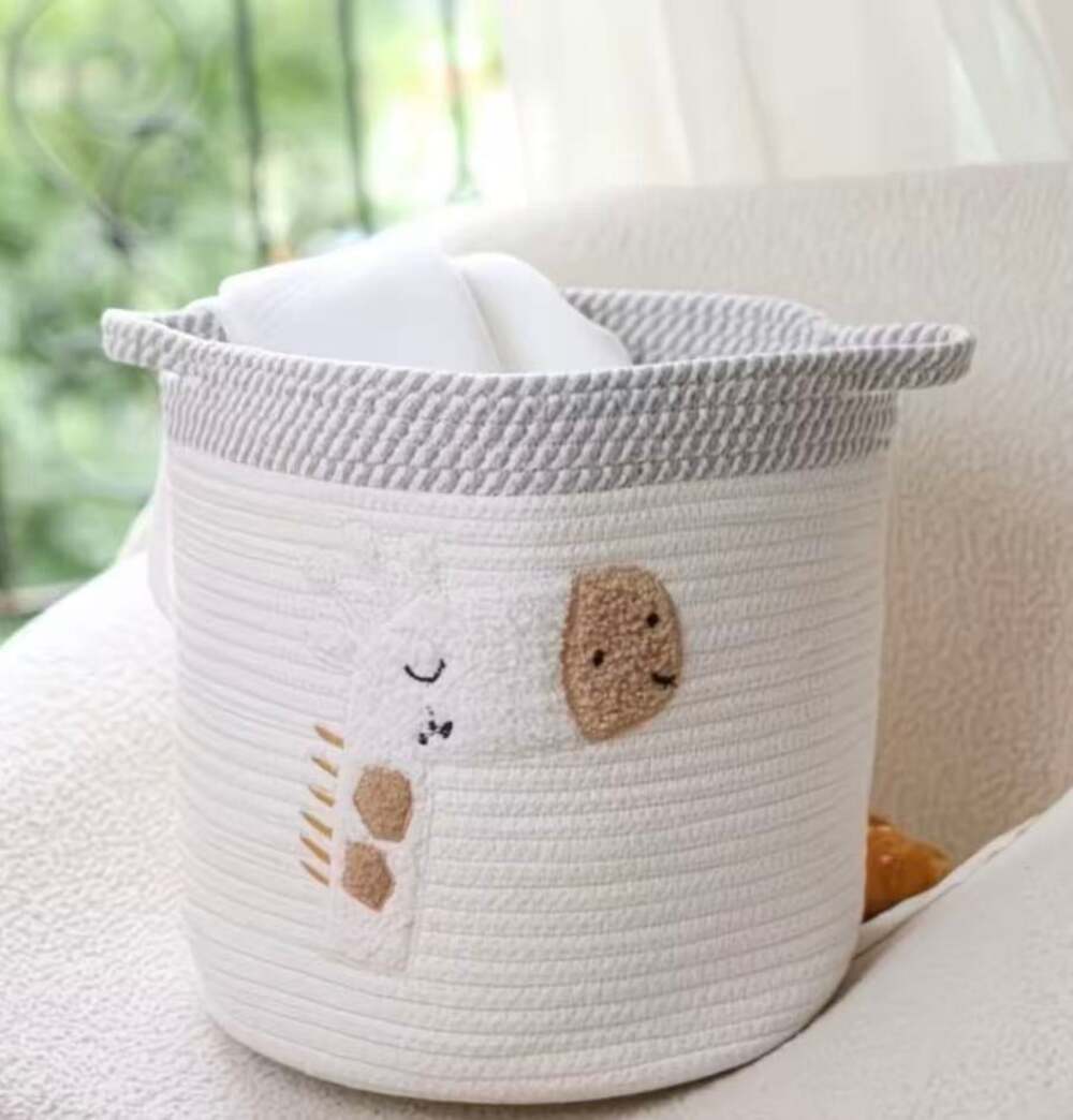 Giraffe Cotton Rope Storage Basket with Handles